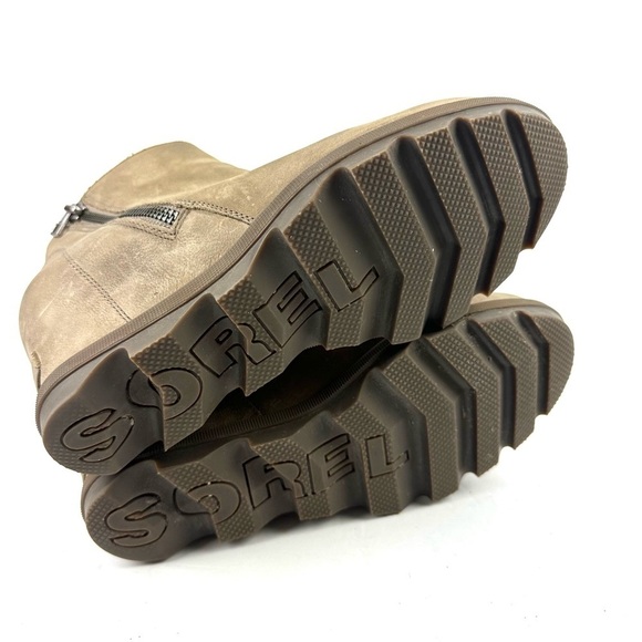 Sorel Joan Of Arc Bootie 9 Brown Tan Wedge Ankle Boots Womens Zip Up - Picture 8 of 8